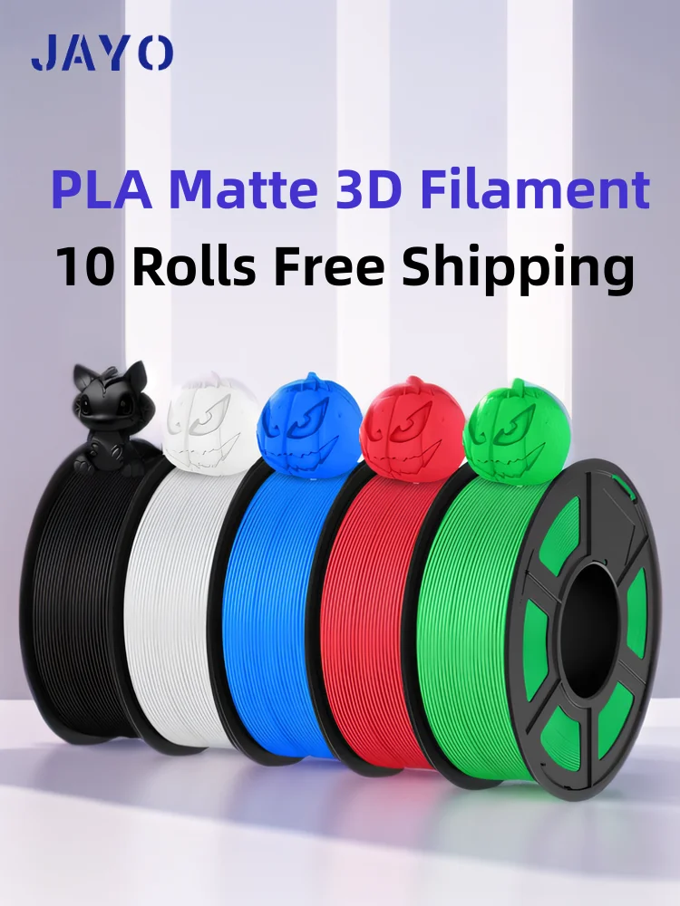 JAYO 3D-Drucker-Filament, PLA, matt, 1,75 mm, ordentlich gewickeltes 3D-Filament, PLA 1,1 kg, glatte, matte Oberfläche, 3D-Druckmaterialien