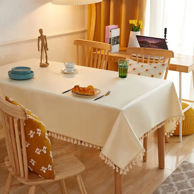 

Premium Feeling Tablecloth Non-washable Oilproof Waterproof Dining Tablecloth Ins Wind Rectangle Coffee Table Tablecloth