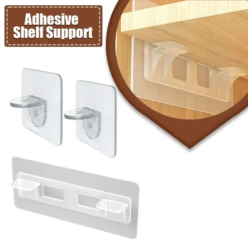 

Adhesive Shelf Support Wardrobe Closet Cabinet Partition Bracket Wall Hanger Household Sticky Fixing Shelves Holders