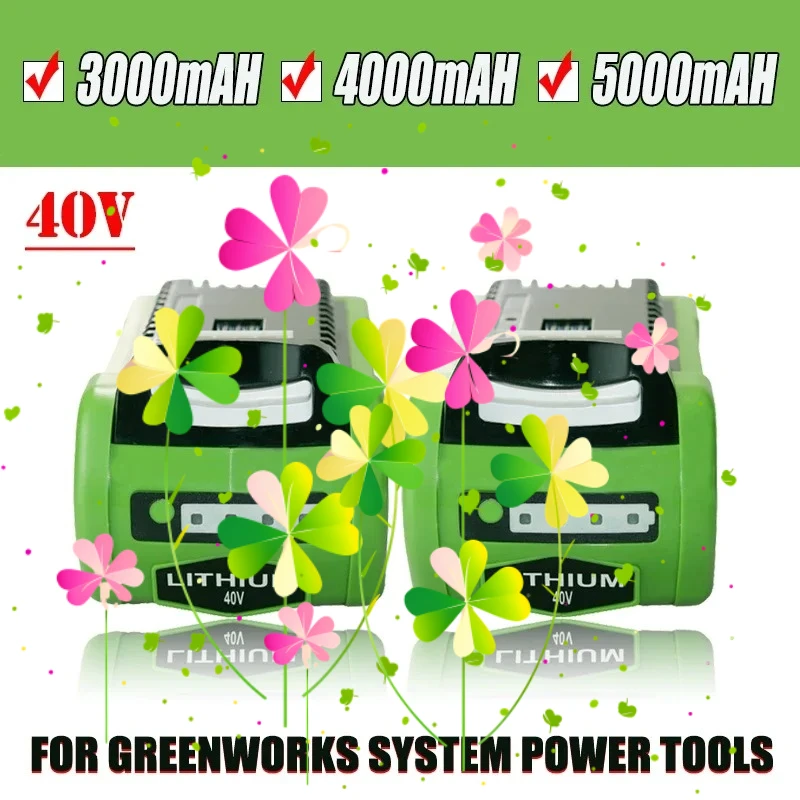 

For Greenworks G-MAX 3.0/4.0/5.0Ah 40V 10J Battery 29482 Li-ion battery 29472 ST40B410 BA40L210 STBA40B210 29462 20262 29282
