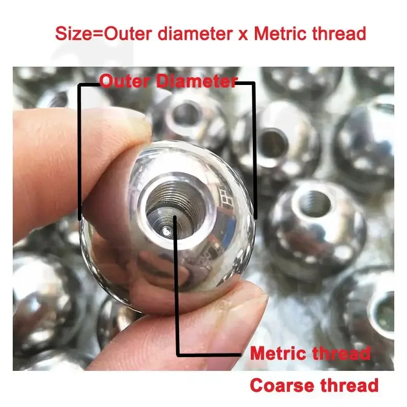 304 Stainless Steel Drilling Balls M2 M2.5 M3 M4 M5 M6 M8 M10 Threaded Half Hole Female Thread Blind Hole Smooth Ball Bead Solid