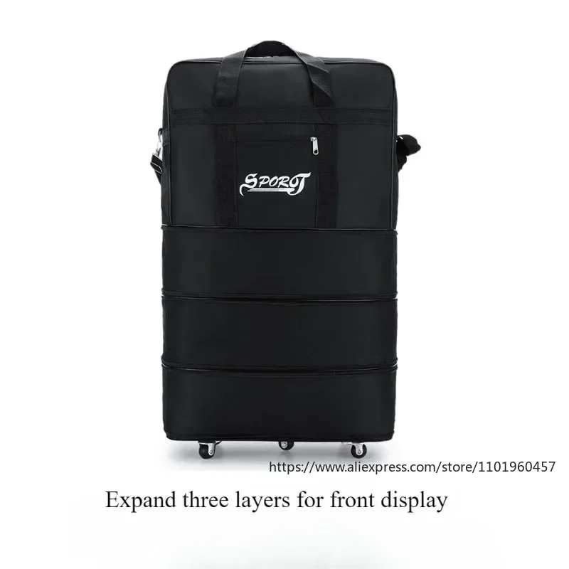 Folding Expandable Travel Bag Waterproof Oxford Large Capacity Men Suitcase Bag Women Travel Luggage Bag With Wheels