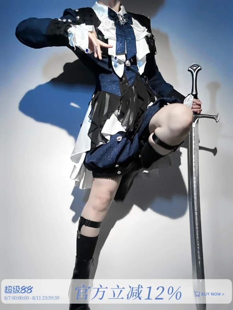 

New Fiesta Carnival Halloween Cos Cosplay Chris The Son Of Evil Lolita Prince Zhengtai Wangzi Costume Shorts Shirt Suit