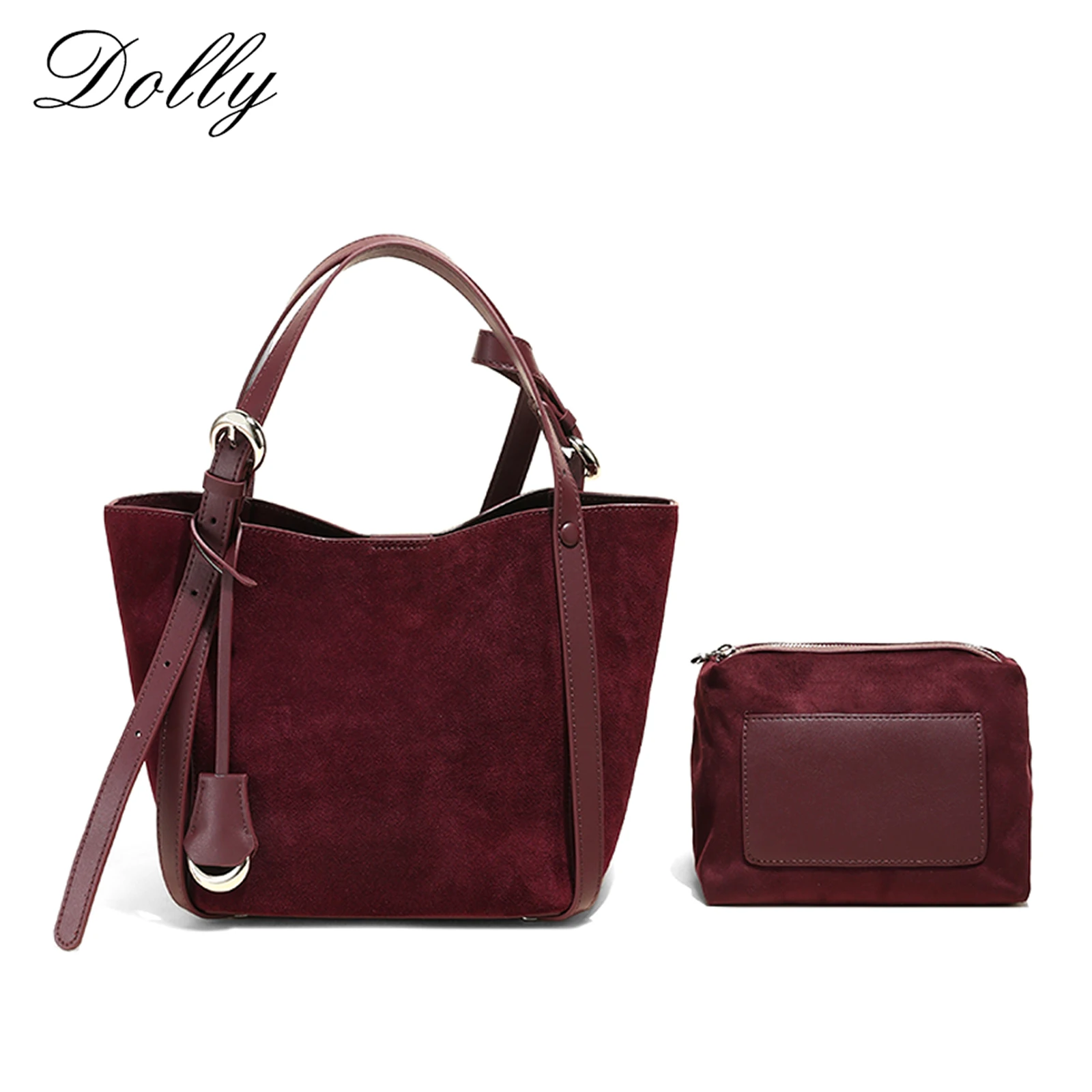 Borsa in pelle di vacchetta Trendy 2024 Tote da donna Borsa a secchiello con cestino di alta qualità Borsa a tracolla con tracolla in pelle scamosciata opaca retrò di lusso