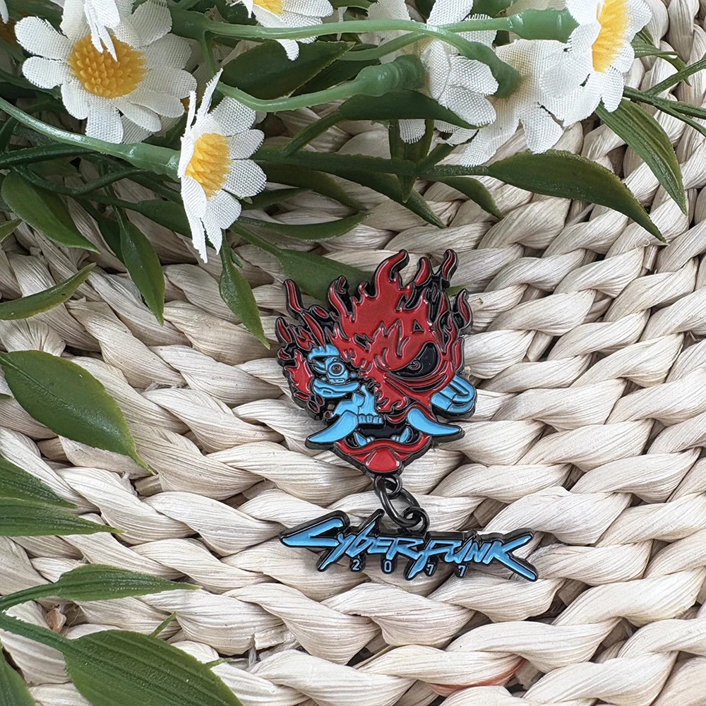 Punk 2077 Skull Head Dance Enamel Brooch Retro Adventure Battle Game Logo Lapel Pin Pendant Fans Gift Badge Accessories Collecti - view 3