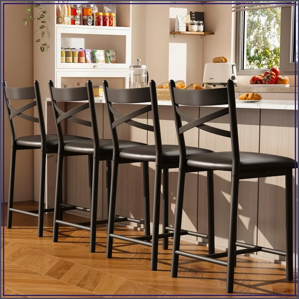 Black Metal Counter Stools 1