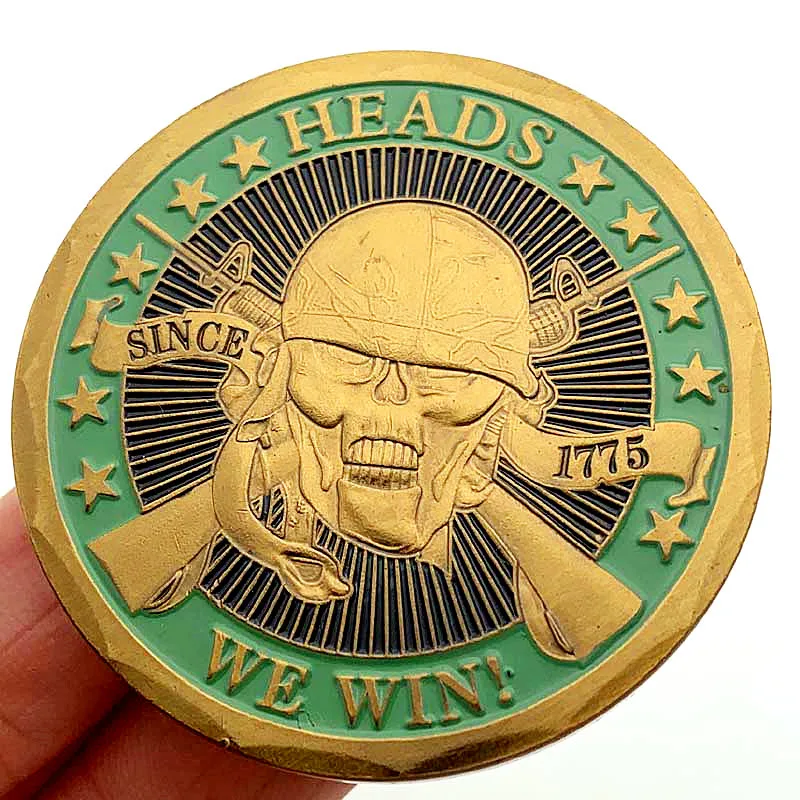 Navy Skull Helmet Commemorative Coin Collection Sniper Custom Coin Lucky Gold-plated Commemorative Coin coins collectibles