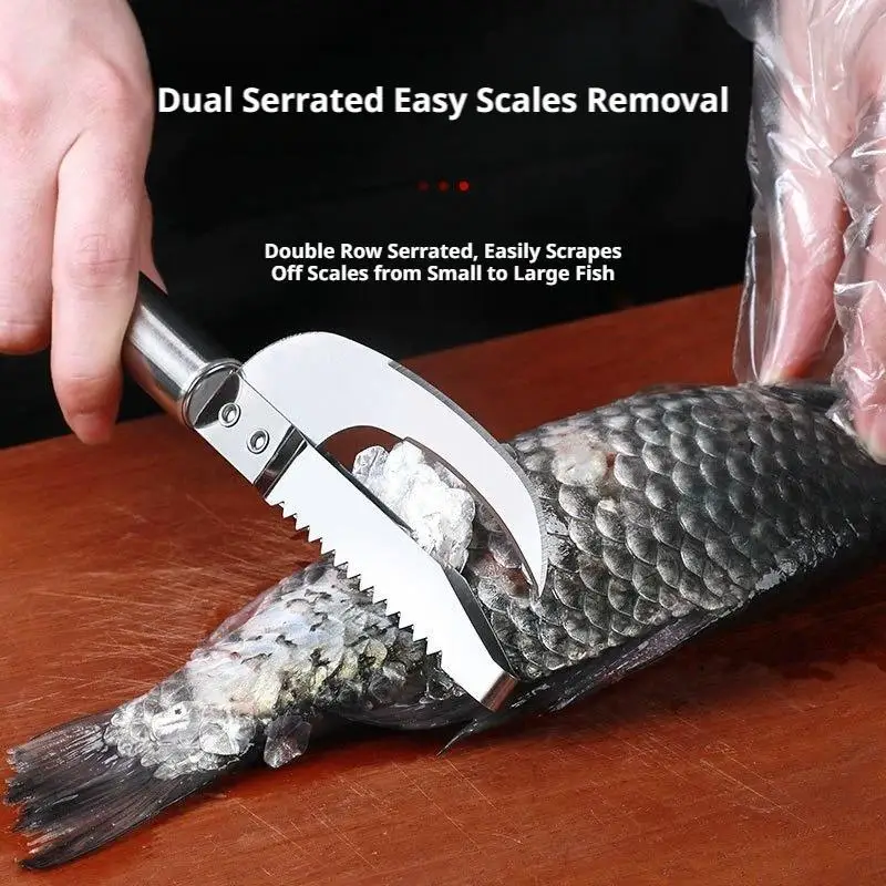 Stainless Steel 3 In 1 Fish Scale Knife Cut/Scrape/Dig Maw Knife Scale Scraper Kitchen Fast Remove Fishes Skin Cleaning Tools
