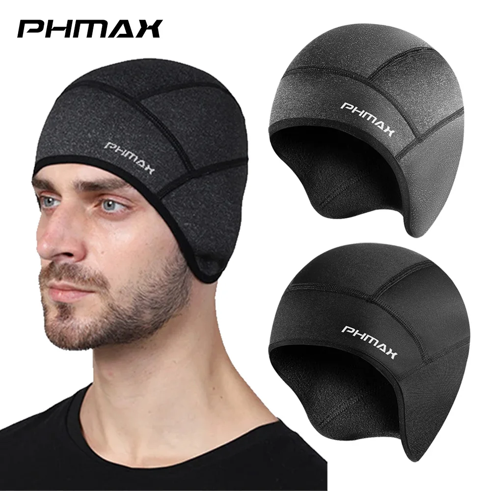 PHMAX الدراجات الحراري الصوف الرجال قبعات الشتاء تشغيل قبعة خوذات الدراجات النارية قبعة الحرارية الرياضة بالاكلافا المرأة قبعة