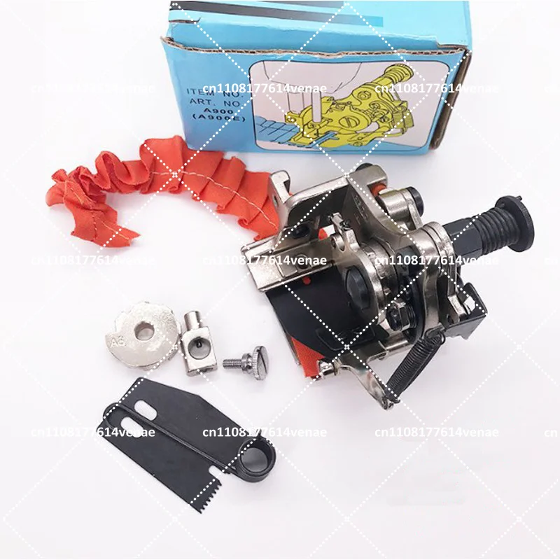 1 Set Metal Ruffler Attachment Foot for Industrial Sewing Machine, Silver, 4 and 8 Stitch Cams, Spare Part