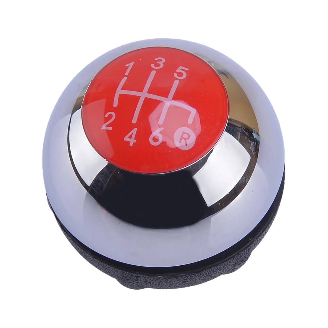 

55344048 6-скоростная ручка переключения передач, шаровая головка, хромированный, серебристый и красный, подходит для Fiat 500 2012 2013 2014 2015 2016 2017 2018