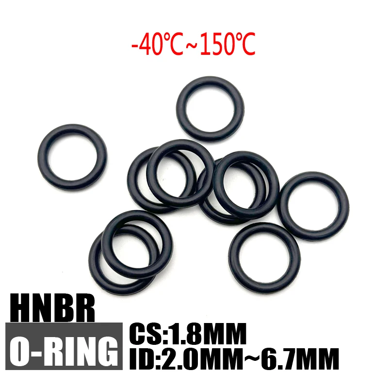 

Hydrogenated Nitrile O Ring Gaskets CS 1.8mm ID 2 ~ 6.7mm Automobile NBR Rubber Round O Type Corrosion Oil Resistant Seal Washer