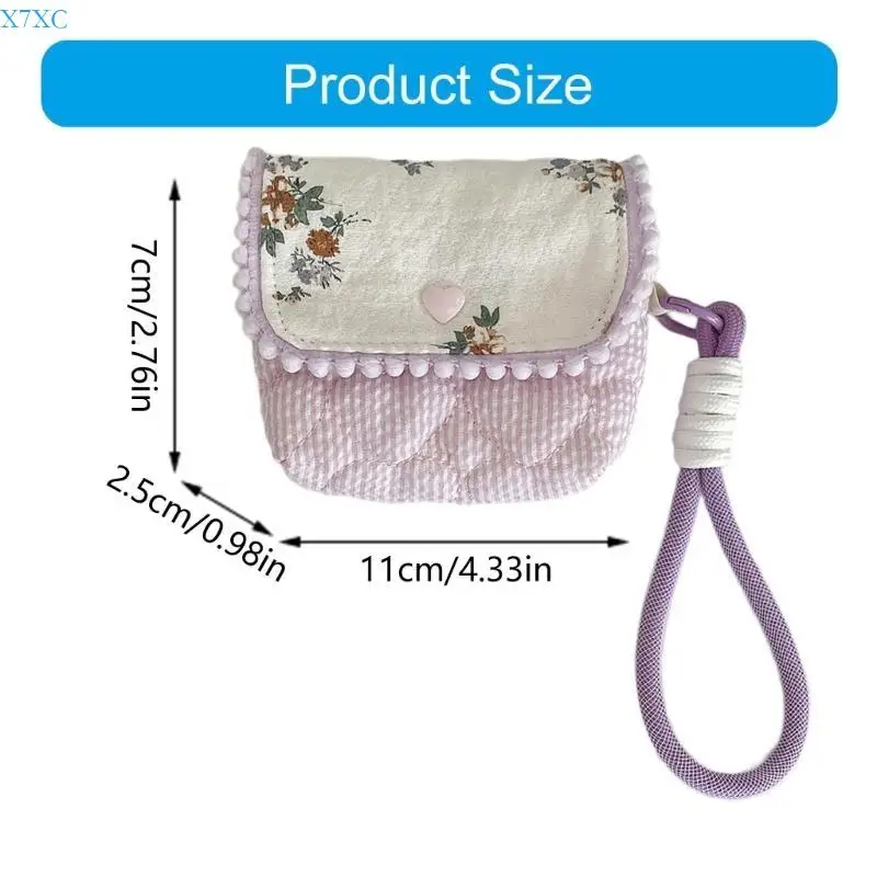 X7XC Leichtes Baumwollkamera -Tasche mit floralen Designs Münze Tragbarer Kameramakerhalter für Reisen und tägliche Verwendung