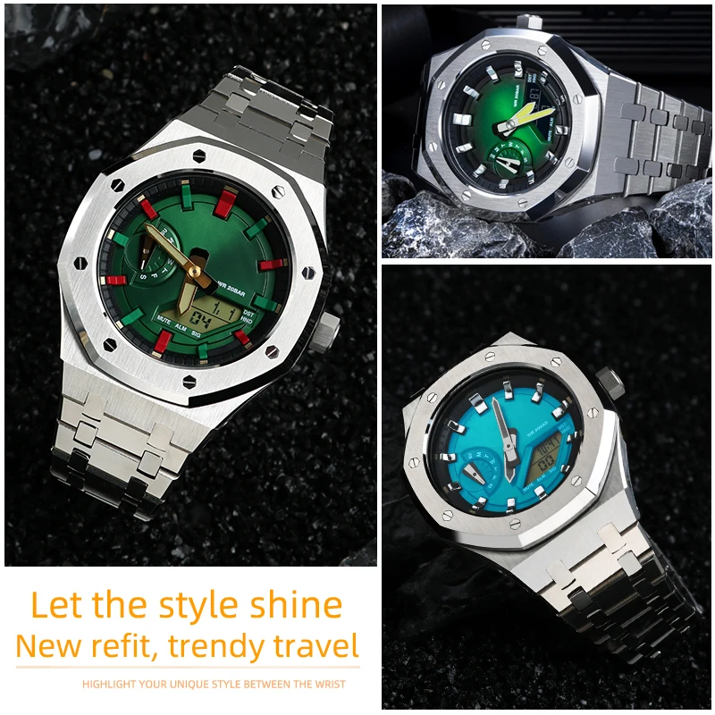 For Casio G-SHOCK GA-2100 GA-2110 The 3rd 4th Watch Case Parts Waffle Dial GA2100 GA2110 Inner Shadow Circle Bezel Accessories