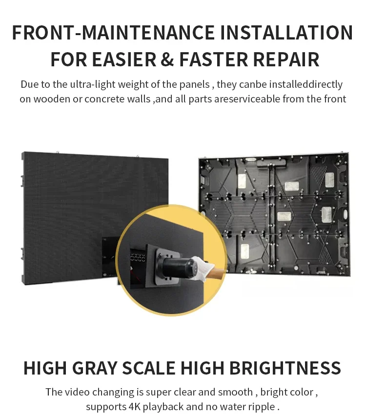 وحدة شاشة LED موفرة للطاقة P2.5 P3 P4 مع تعديل السطوع التلقائي للإشارات الرقمية #2