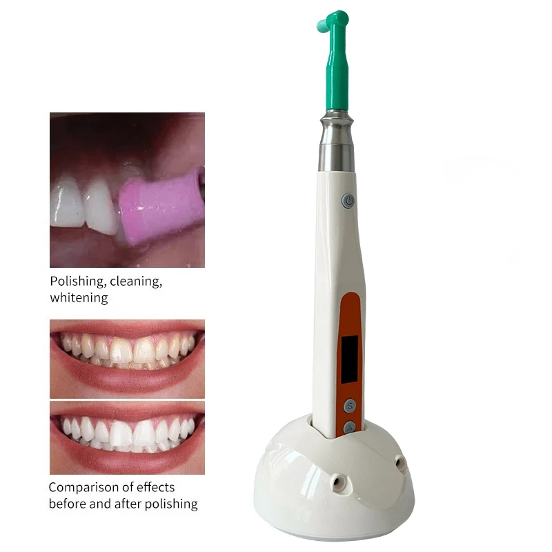 360° Swivel NSK Style Dental Cordless Hygiene Prophy Handpiece / Disposable Prophy Angles 90/105 Degree / Polish Cups Dentist
