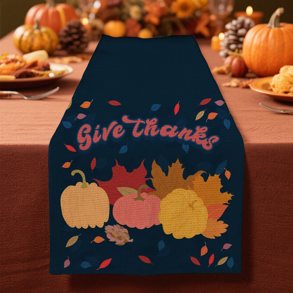 

Pumpkin pattern Table Runner give thanks table decoration & accessories Thanksgiving Day tablecloth autumn decor