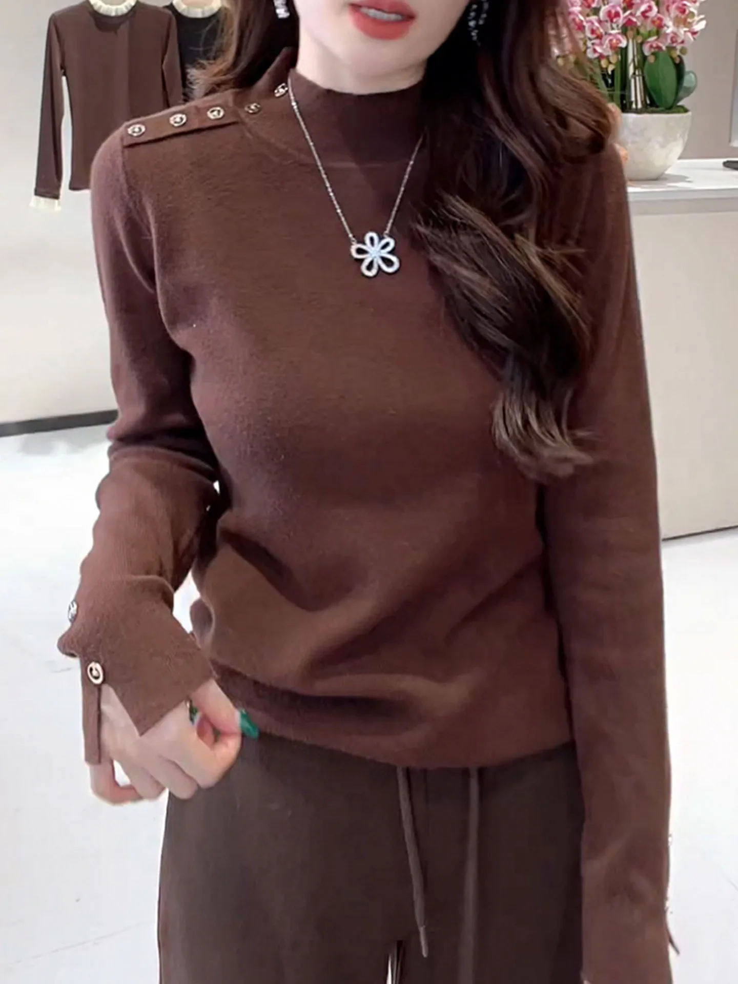 เสื้อไหมพรมคอสูงทรงหลวม สไตล์ยุโรป เรียบง่าย ใส่ได้ทุกโอกาส เหมาะสำหรับฤดูหนาว ให้ความรู้สึกสบาย