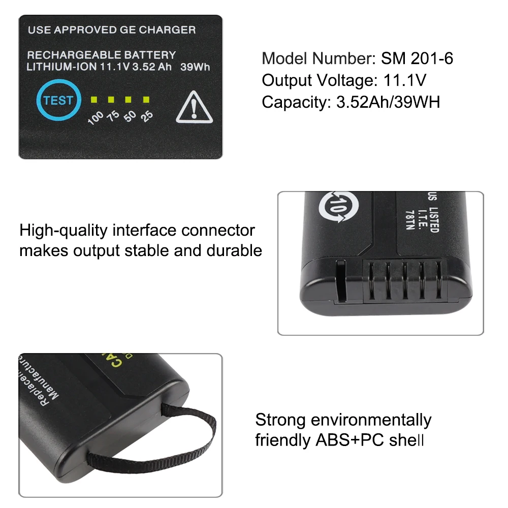 KingSener SM201-6 Smart Li-Ionen-Akku für MT9083 MT9083A MT9083A8 MT9083B Z0921A MT9083C MT9082 OTDR 11,1V 39WH 47WH – Detail 4