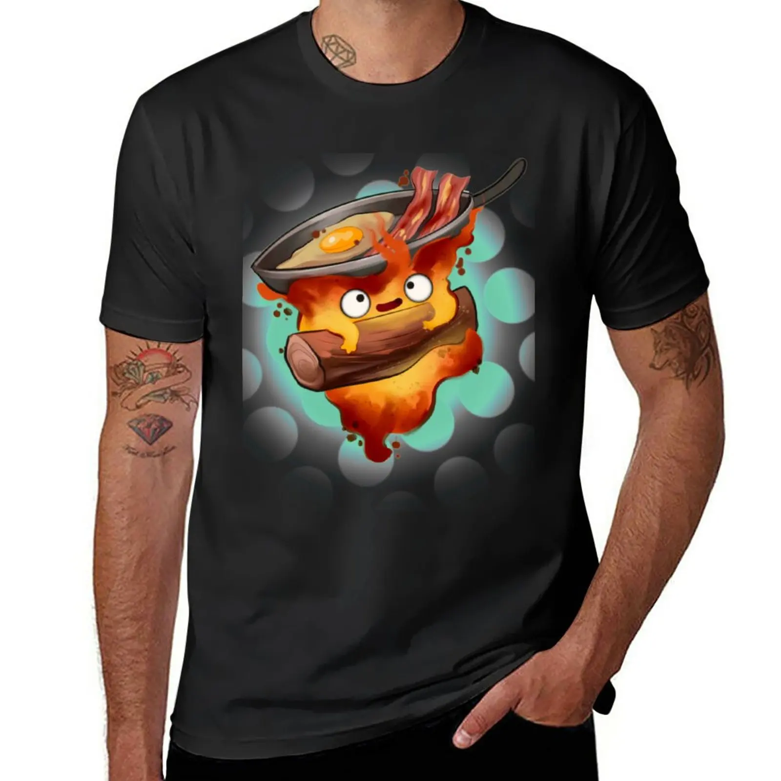 

New Calcifer T-Shirt funny t shirts man clothes Short t-shirt t-shirts man fruit of the loom mens t shirts