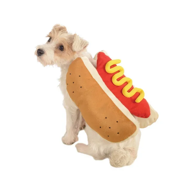 Hamburger Dog Costumes Hot Dog Shaped Dachshund Sausage Adjustable Clothes Funny Pet Clothes Cat Dog Dressing Up Supplies