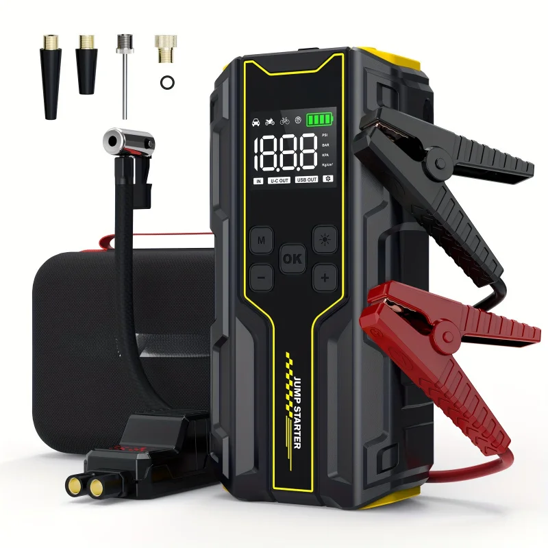 VoltSurge Car Jump Starter with Air Compressor is a Portable 4000A car Battery Suitable for10 L Gasoline or 8 L Diesel Vehicles