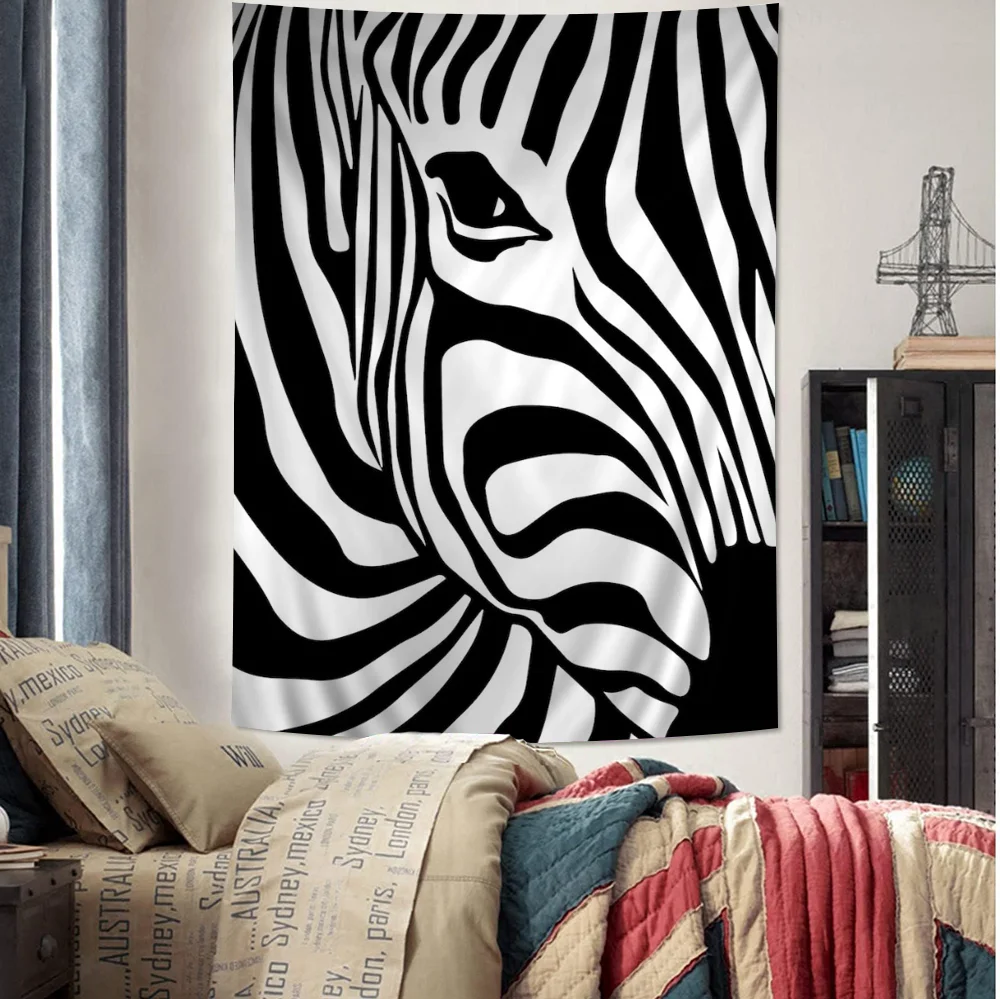 

Zebra Pattern Tapestry Art Printing Cheap Hippie Wall Hanging Bohemian Wall Tapestries Mandala Art Home Decor