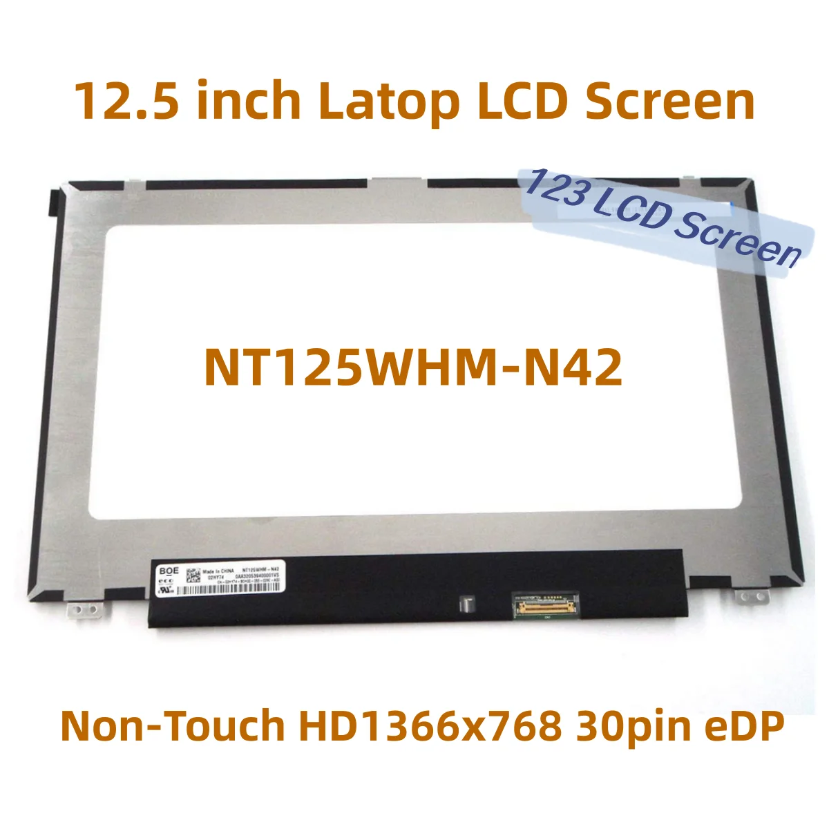 LCD LED Screen display panel NT125WHM-N42 For Dell Latitude 7280 5288 5280 30PIN with 2 Special Screw Holes