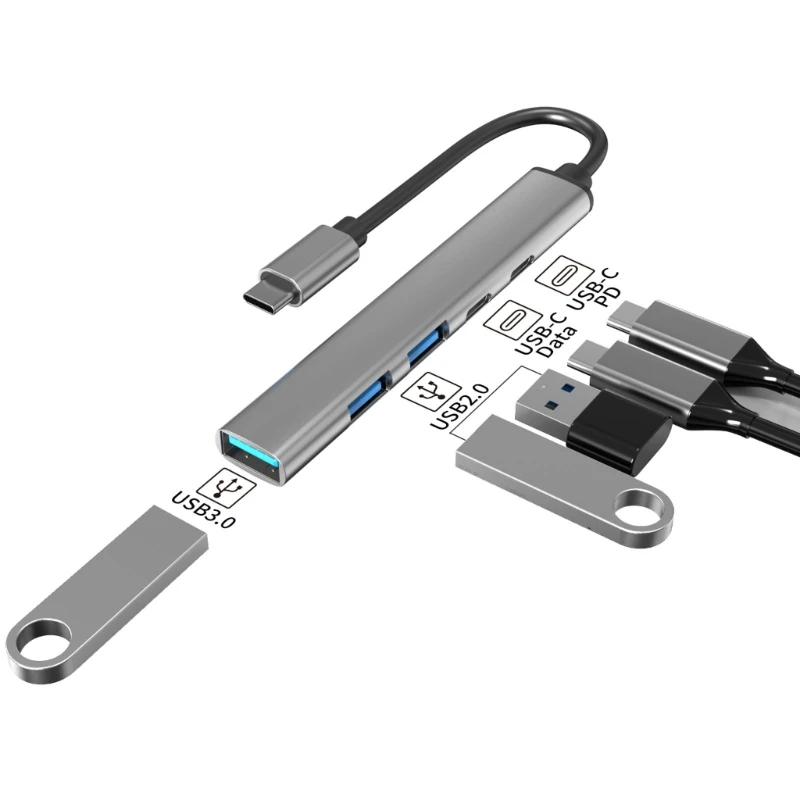 

USB C Hub 5 in 1 Type C to Multi USB Ports for Laptop, Tablet, Mobile phone PD60w Fast Charging 5Gbps Data Transfer