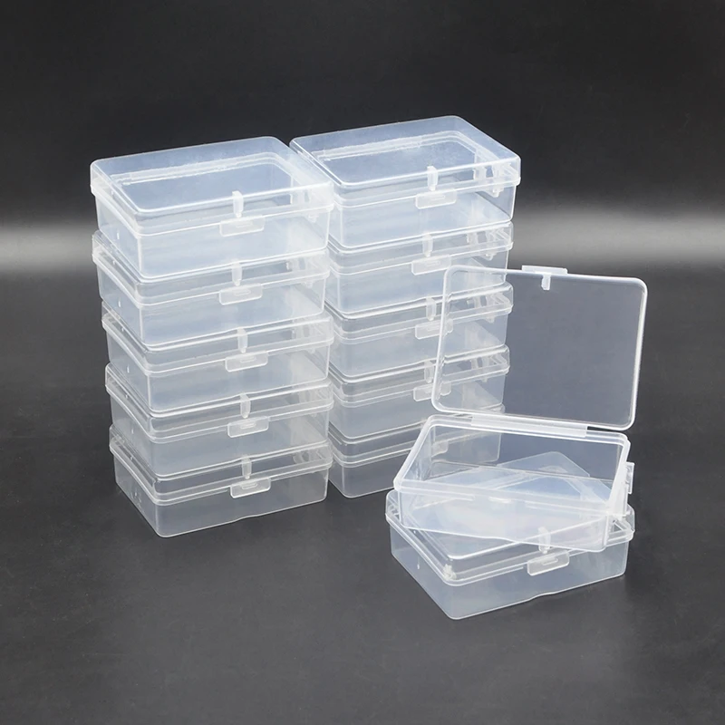 Transparent plastic storage boxes  for small items, easy to carry small accessories, hardware, small parts, handicrafts