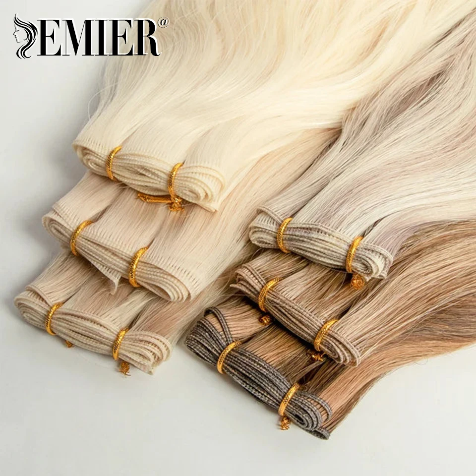 

Genius Weft 100G/pc Double Drawn Natural Straight Invisible Human Hair Extensions Full End High Quality Virgin Hairpiece