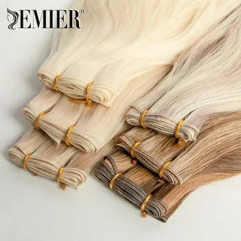 Genius Inslag 100 g/stk Dubbelgetrokken Natuurlijke Rechte Onzichtbare Human Hair Extensions Full End Hoge Kwaliteit Virgin Haarstukje