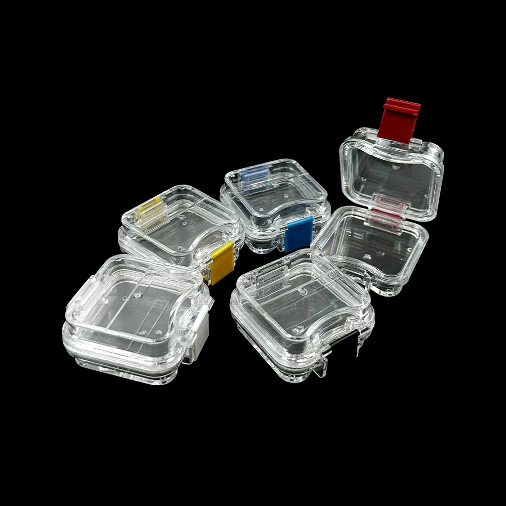 Denture Storage Box with Film Dental Crown and Bridges Tooth Box Plastic Transparent Dentistry Membrane Box Dentist Lab Tools