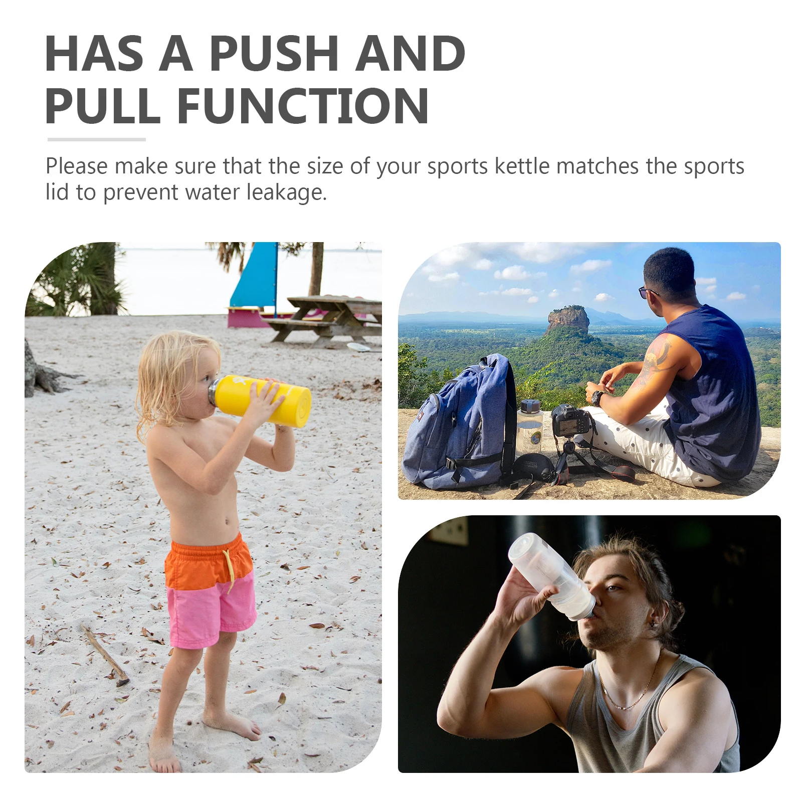 

20 шт., крышки для бутылок премиум-класса Pe, прочные бытовые крышки для бутылок с водой с функцией Push Pull, предотвращающие пролитие, сменное уплотнение