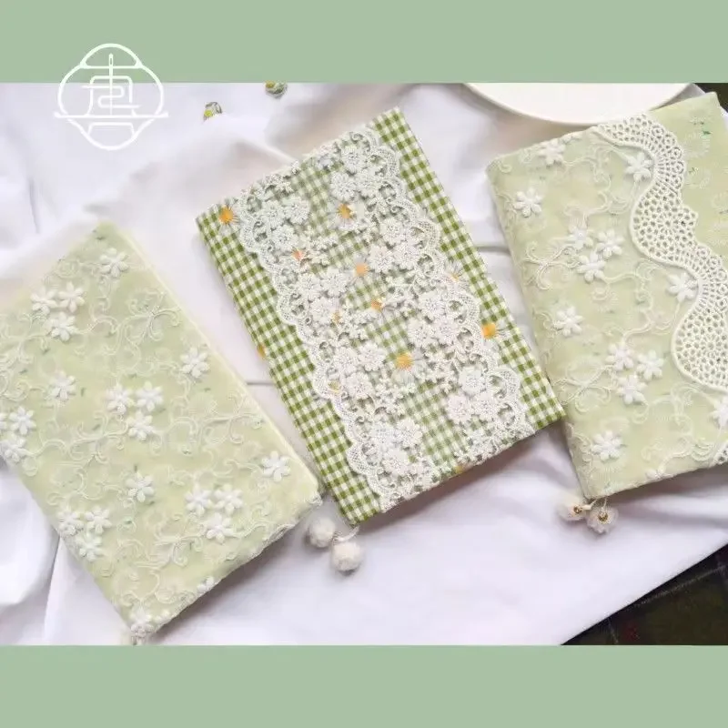 

【Green Daisy】Original Handmade A5 A6 Notebook Covers Protector Book Sleeve Crafted Fabric Products Diary Cover，in Stock