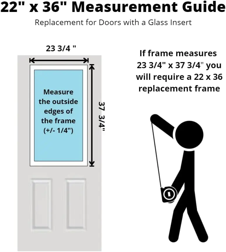 Insert en verre transparent pour porte d'entrée, 1 Lite