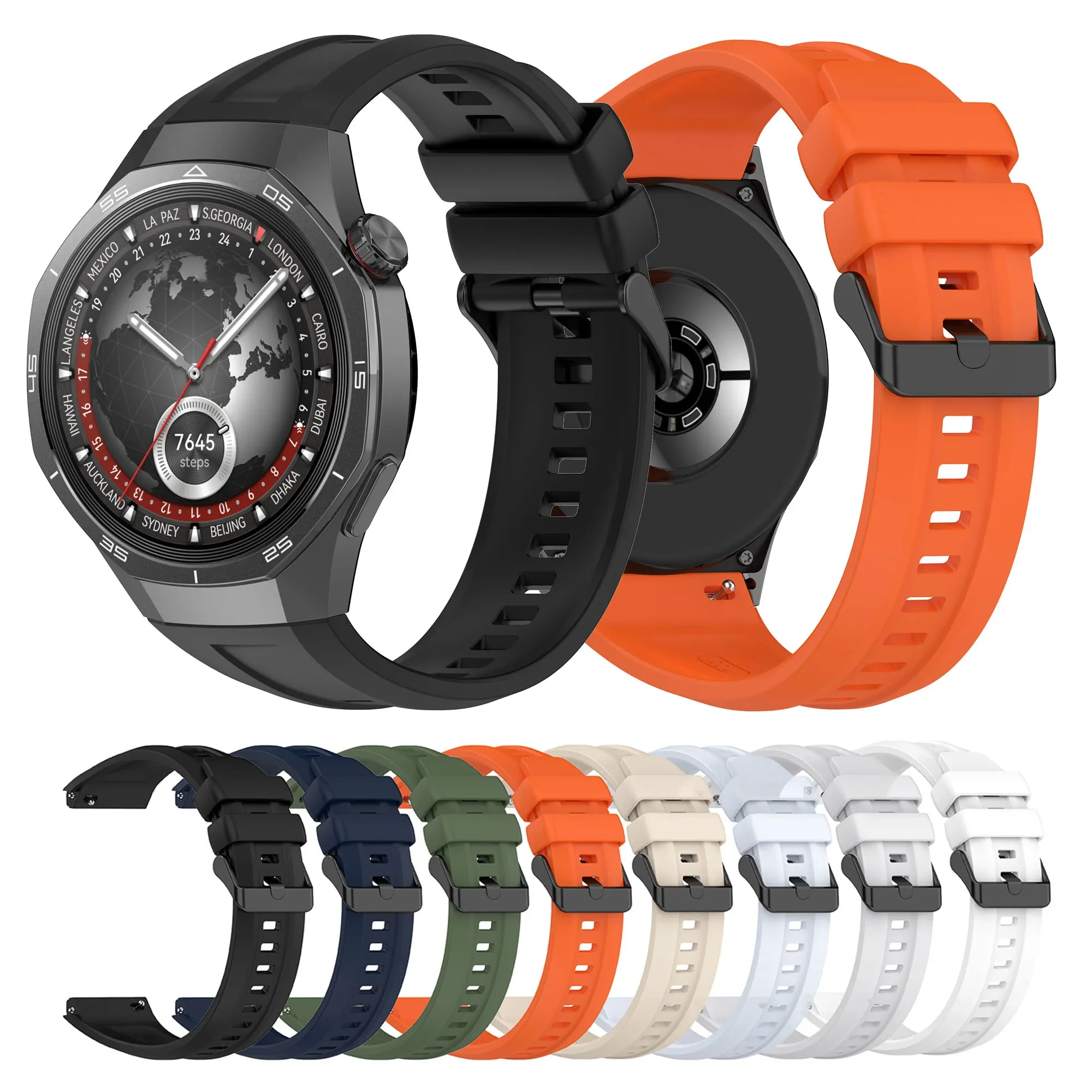 Pulseira de silicone para huawei watch gt5 pro 46mm pulseira smartwatch acessórios