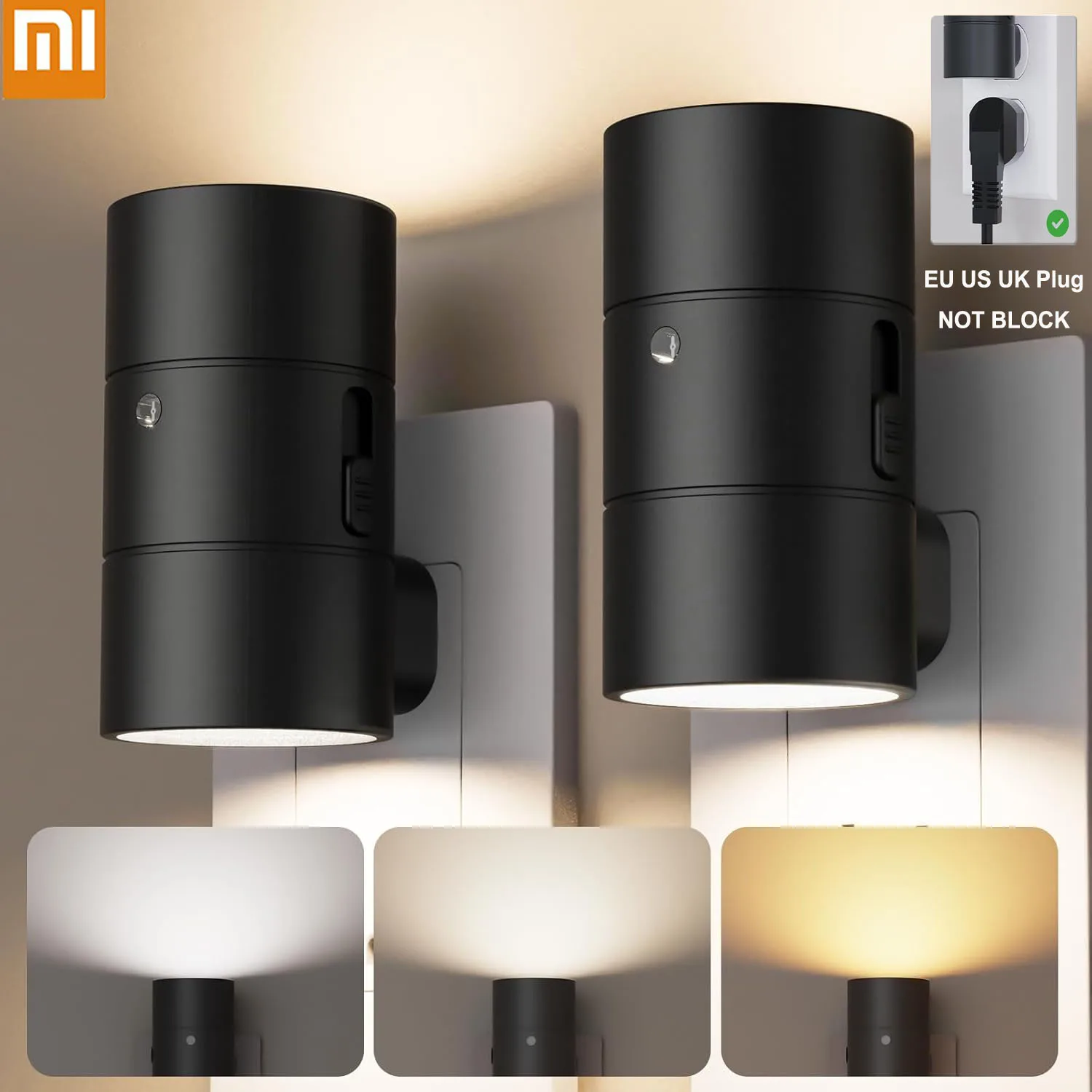 

Ночник Xiaomi Plug Into Wall EU US UK Plug In Ночник с датчиком заката и рассвета Светодиодный светильник 3 цвета с регулируемой яркостью для спальни