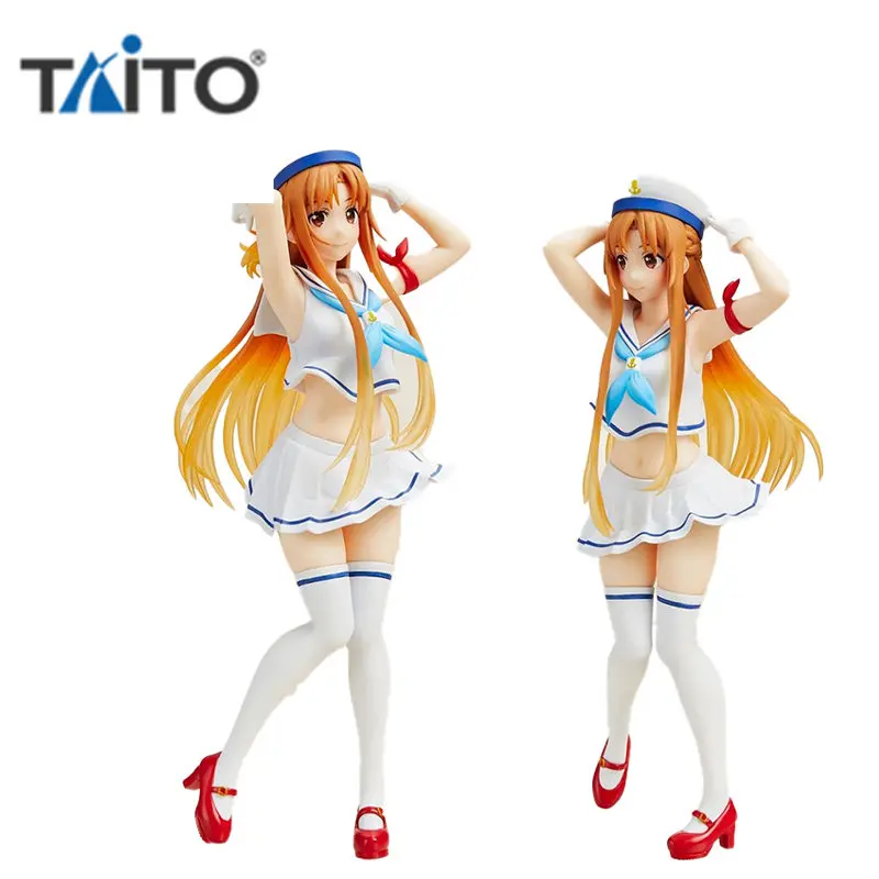 

TAITO подлинный меч искусство онлайн Аниме фигурки Yuuki Asuna Сейлор Костюм экшн-Фигурки игрушки для детей подарок коллекционные модели украшения