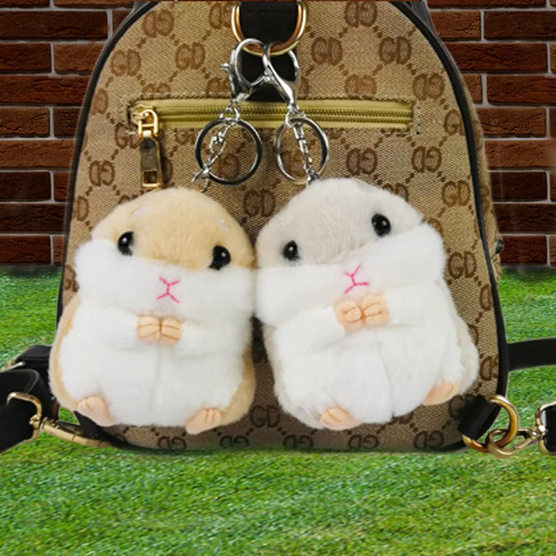 100mm soft hamster keychain bag pendant mouse doll trinket children's plush toy