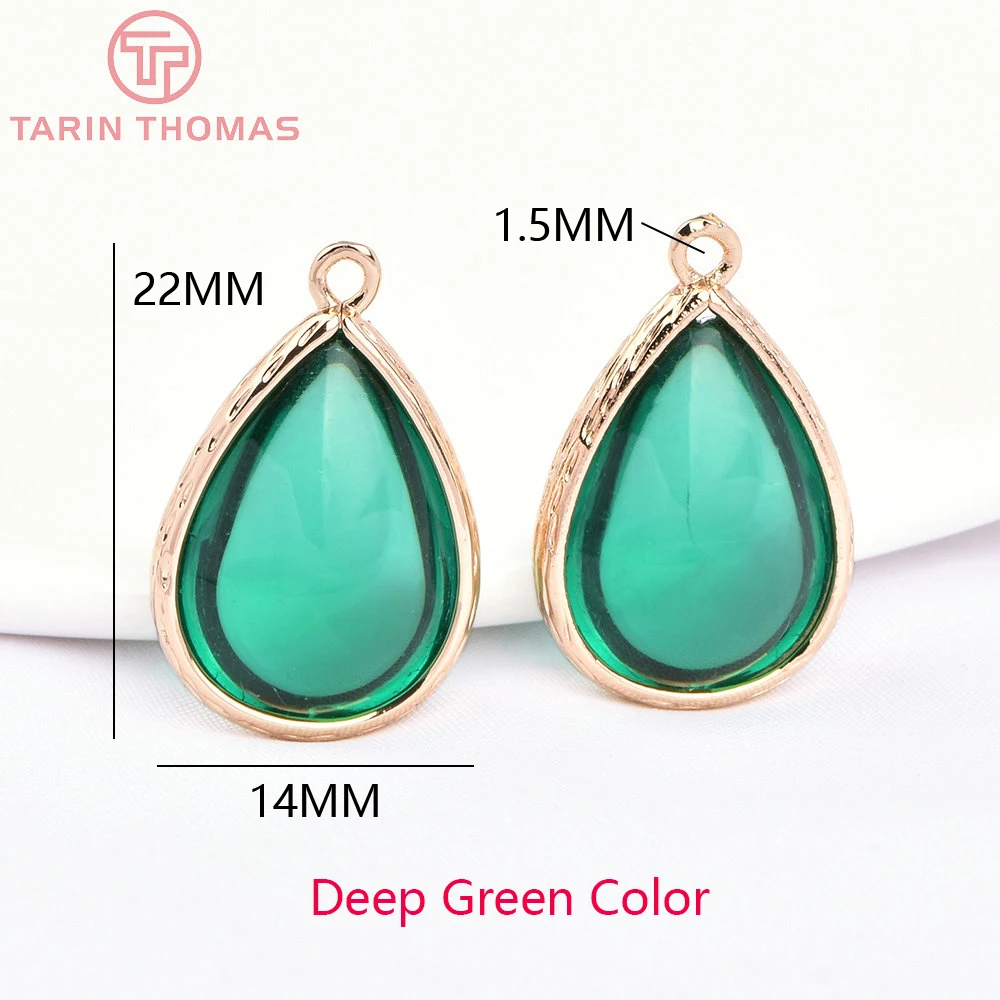 (4122)10PCS 22x14MM 24K Champagner Gold Farbe Messing und Glas Tear Drop Form Charms Anhänger Diy schmuck Erkenntnisse Zubehör – Detail 11
