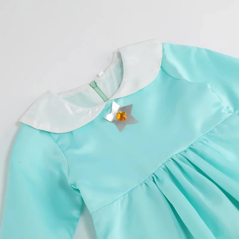 فستان الأميرة روزالينا جالاكسي مع ضوء متوهج للفتيات لعبة لعب الأدوار زي الأميرة للهالوين روزالينا للأطفال مصباح ليد 10T