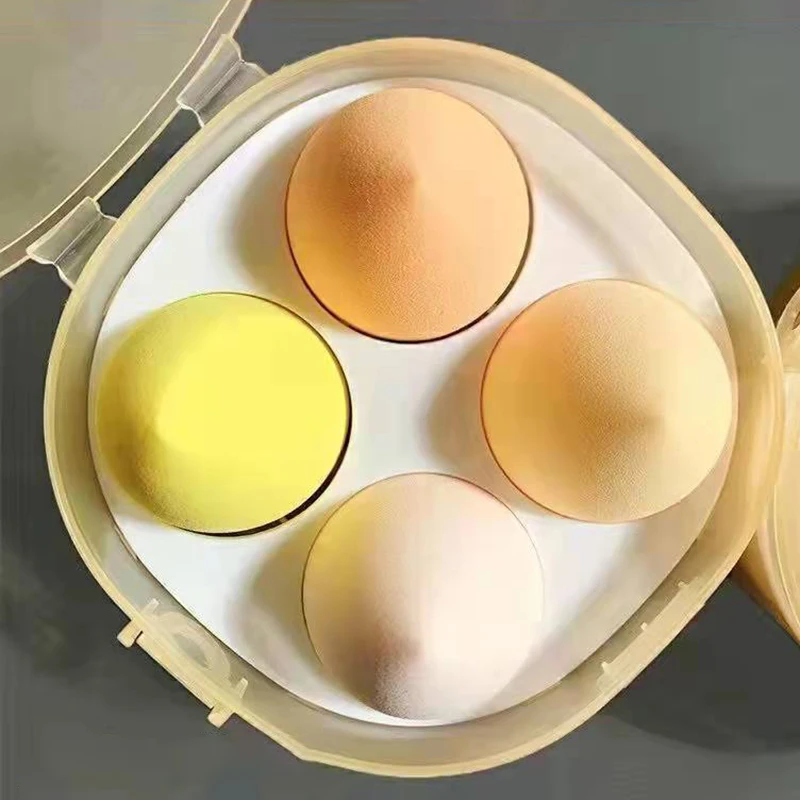 4Pcs Makeup Sponge Powder Puff Dry and Wet Combined Beauty Cosmetic Ball Powder Puff Bevel Cut Make Up Sponge Foundation Tools