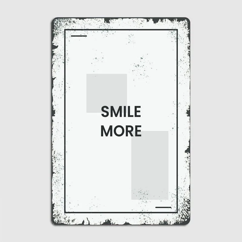 Smile More Simple Poster Tinplate Sign Text Art Door Decoration Retro Metal Signs for Wall Decoration Vintage Bathroom Decor