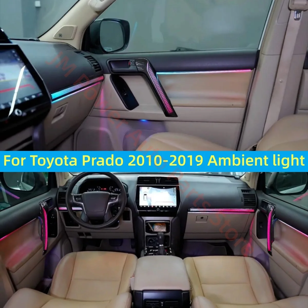 For Toyota Prado 2010-2019 LED Ambient light car interior lighting upgrade Auto accessories Atmosphere lamp Buttons &APP control