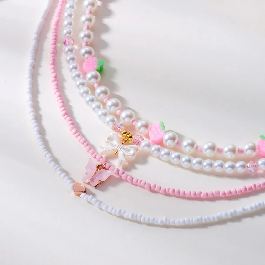 1pc Fashionable Watermelon Necklace - Simple Summer Fresh and Cool Clay Watermelon Beads Pearl Necklace for Women