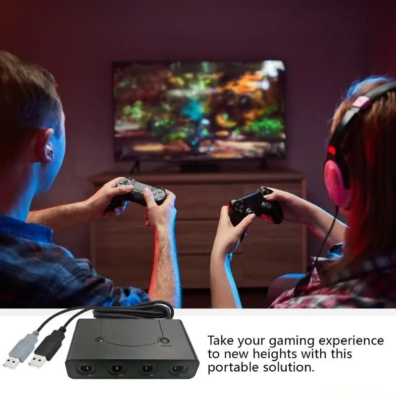 E56B Game Controllers Adapter 3-in-1 for Game Cube Connection with Multiple Platforms