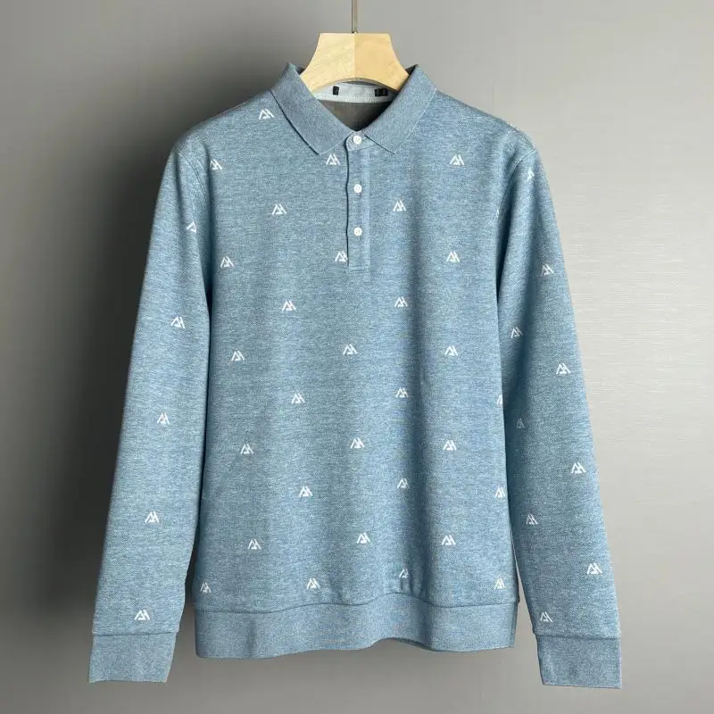 

Модный вязаный свитшот на флисовой подкладке с отложным воротником, осенняя повседневная одежда для молодых мужчин, деловой повседневный стиль