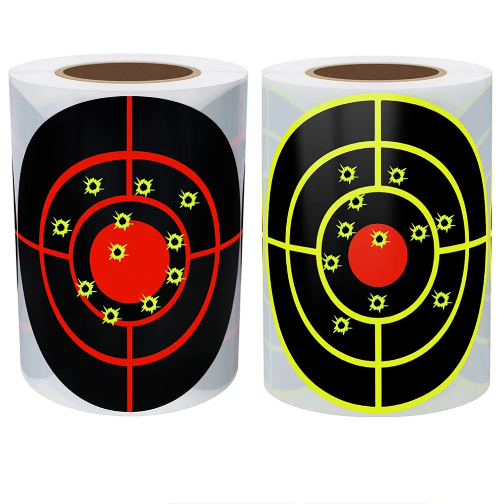 

3 inch Splatter Target Stickers for Shooting Party Reactive Fluorescent Yellow Red Training Supplies 100 Dots