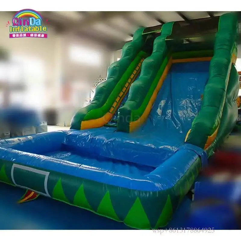 Corrediça de água barata inflável com piscina/slide inflável de verão com piscina para crianças/aluguel corrediça de água inflável para venda